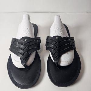 Reba Angel Leather Sandals in Black  Women's Size 9